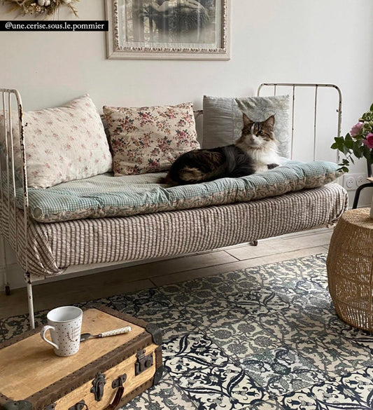 Armenian Eclectic Concrete Vinyl Rug lifestyle