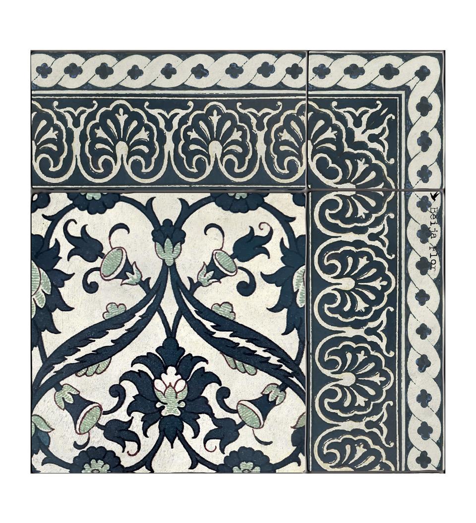 Armenian Framed Classic Concrete vinyl rug closeup