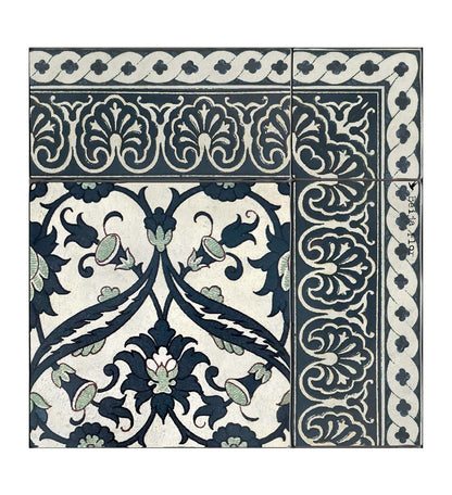 Armenian Framed Classic Concrete vinyl rug closeup