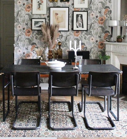 Armenian Eclectic Amber Concrete vinyl rug alternate lifestyle