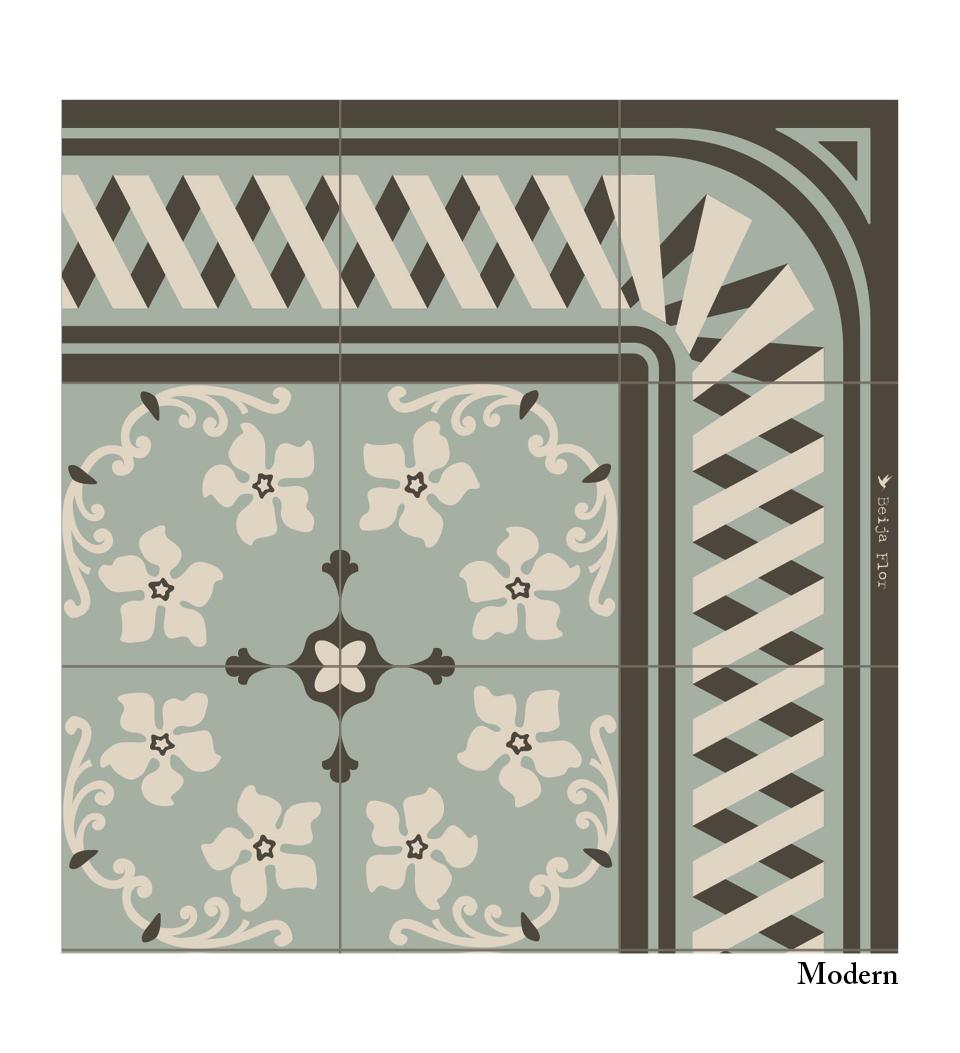 Almond Mint vinyl rug closeup both finishes
