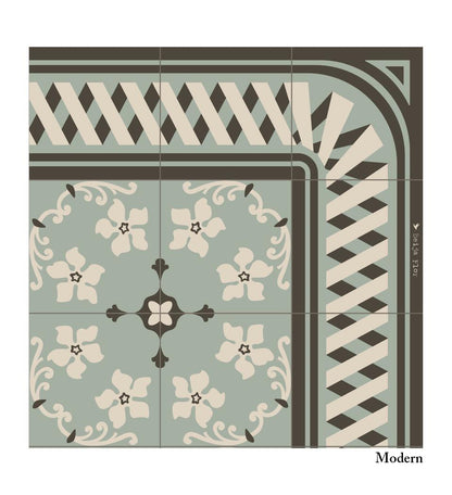 Almond Mint vinyl rug closeup both finishes