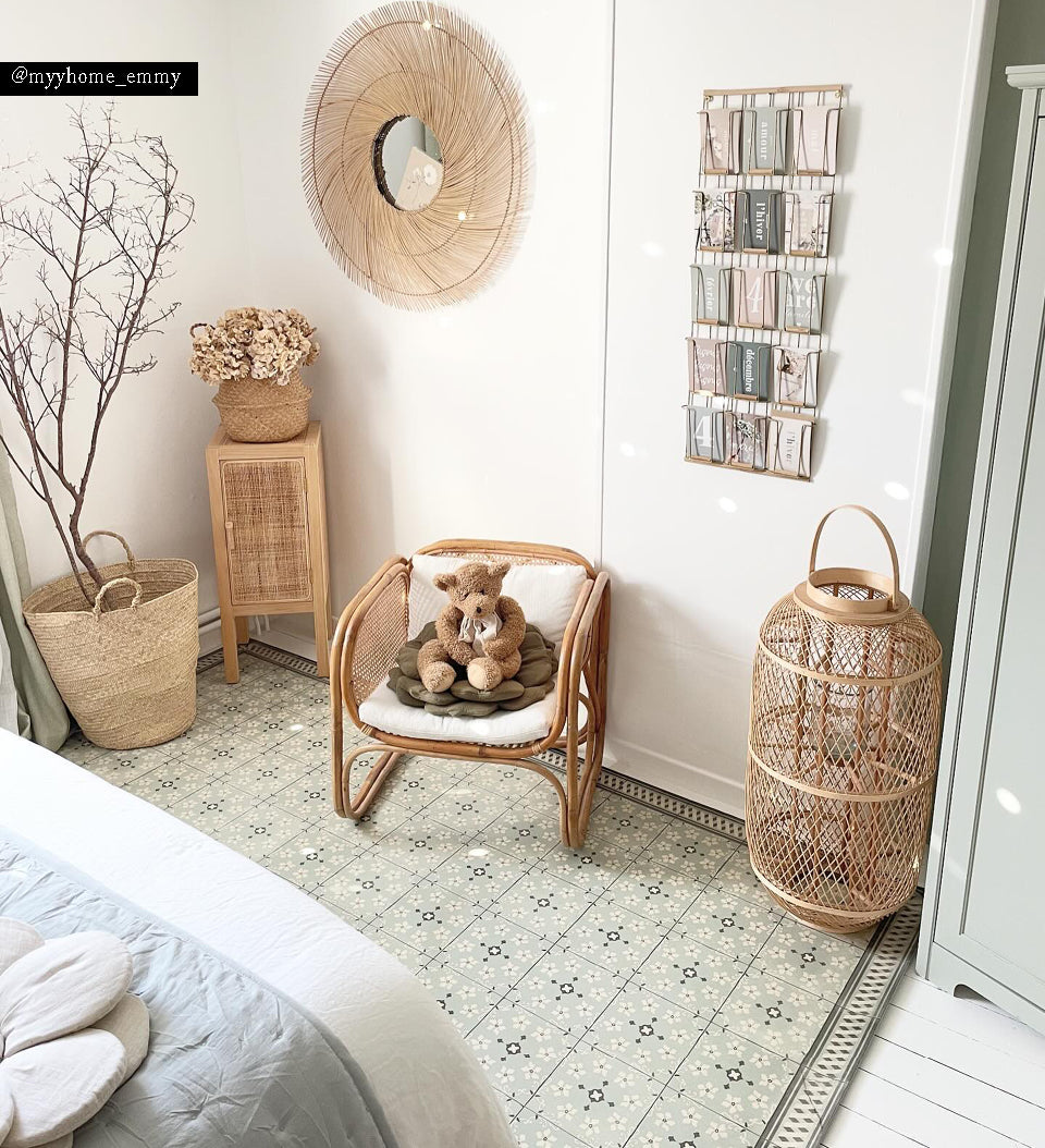Almond Mint vinyl rug lifestyle