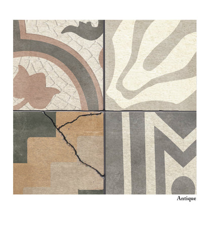 Borgo Eclectic Powder Antique vinyl rug closeup
