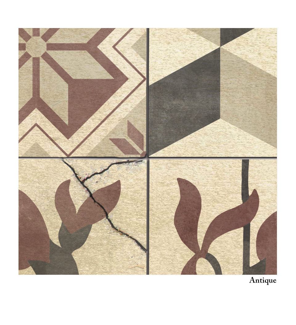 Magnolia Beige Antique vinyl rug closeup