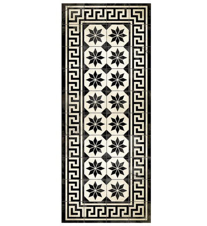 Gothic Black and White Antique vinyl rug detail