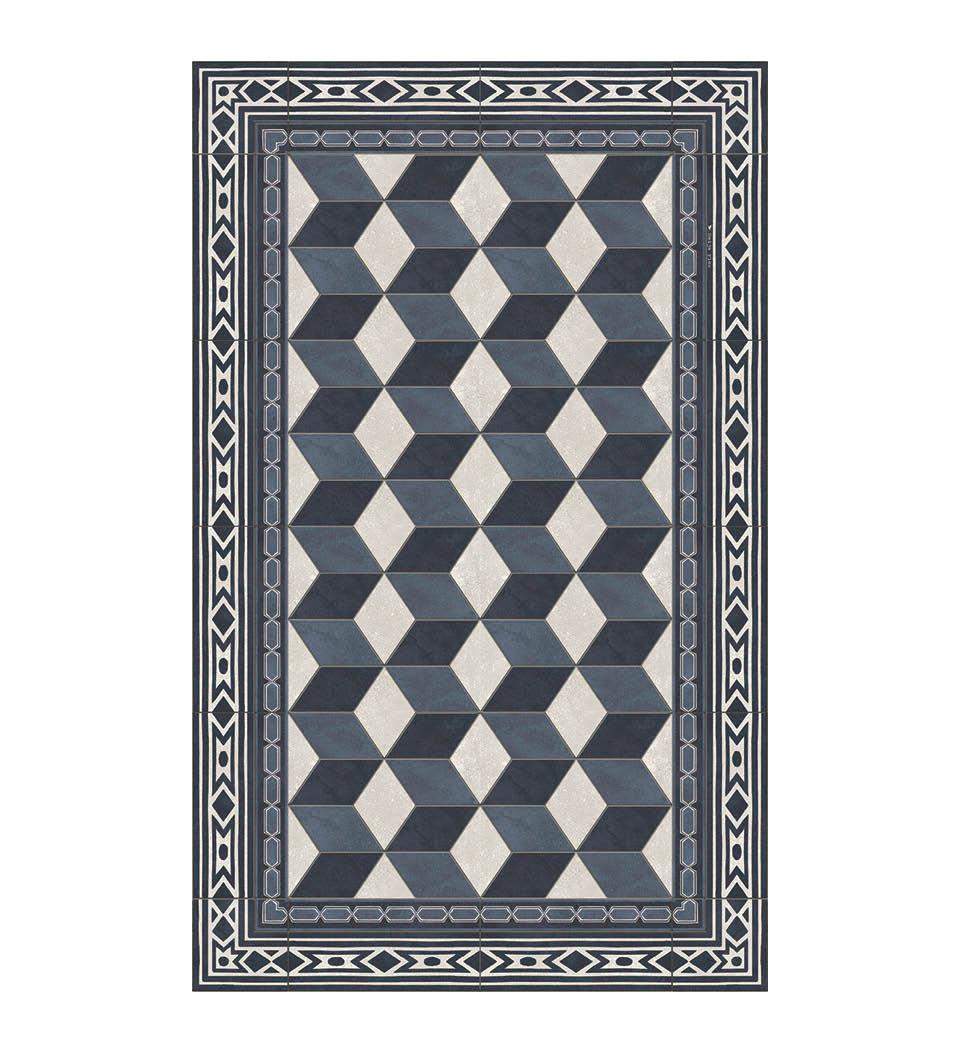 Bauhaus Indigo Concrete vinyl rug packshot