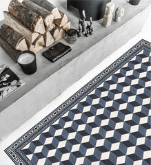 Bauhaus Indigo Vinyl Rug
