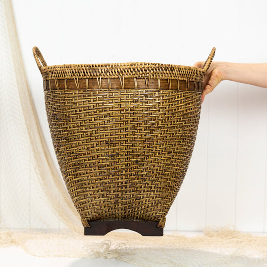 Rattan Basket With Handles (L)
