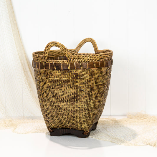 Rattan Basket With Handles (M)