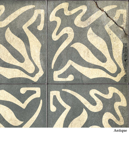 Borgo Lily Smoked Antique Vinyl Rug Detailed Texture