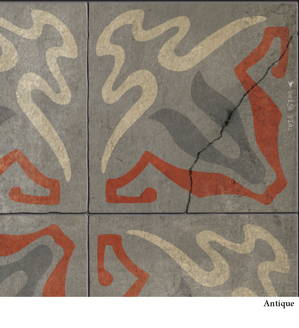 Borgo Lily Stone Antique Vinyl Rug Alternative View