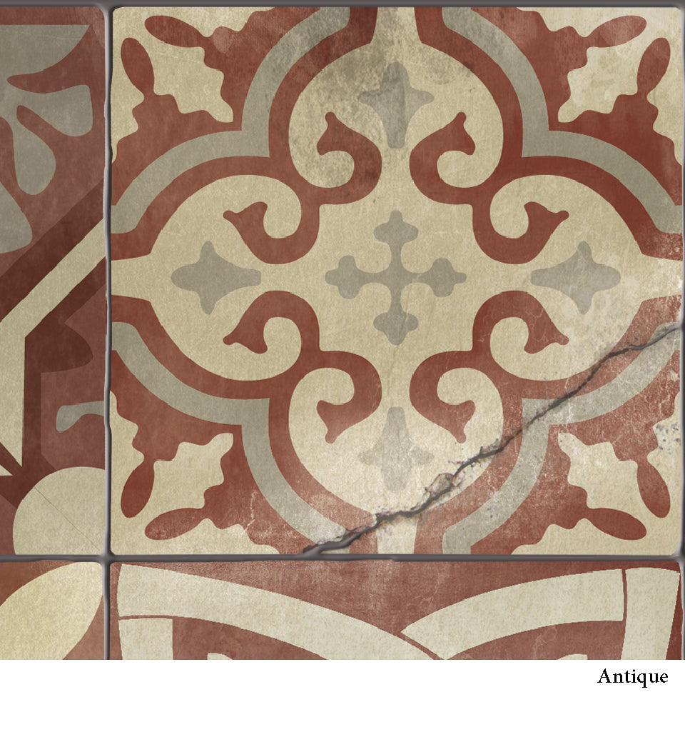 Eclectic Bordeaux Antique Vinyl Rug Alternative View