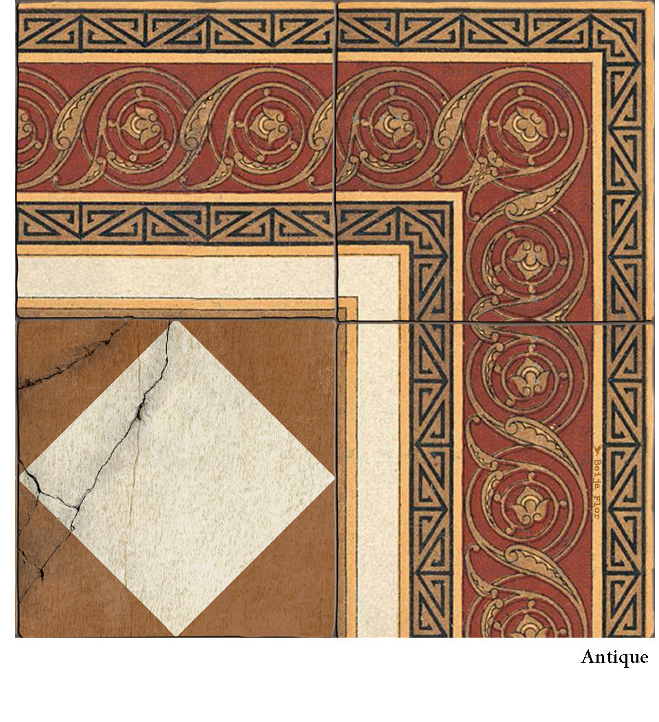 Gambit Queen Camel Antique Vinyl Rug Texture Detail