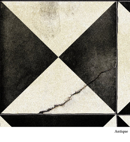 Borgo Black & White Antique Vinyl Rug Alternative View