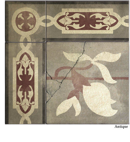 Magnolia Smoked Antique vinyl rug detail