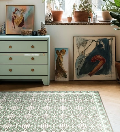 Barcelona Meadow Modern Vinyl Rug lifestyle