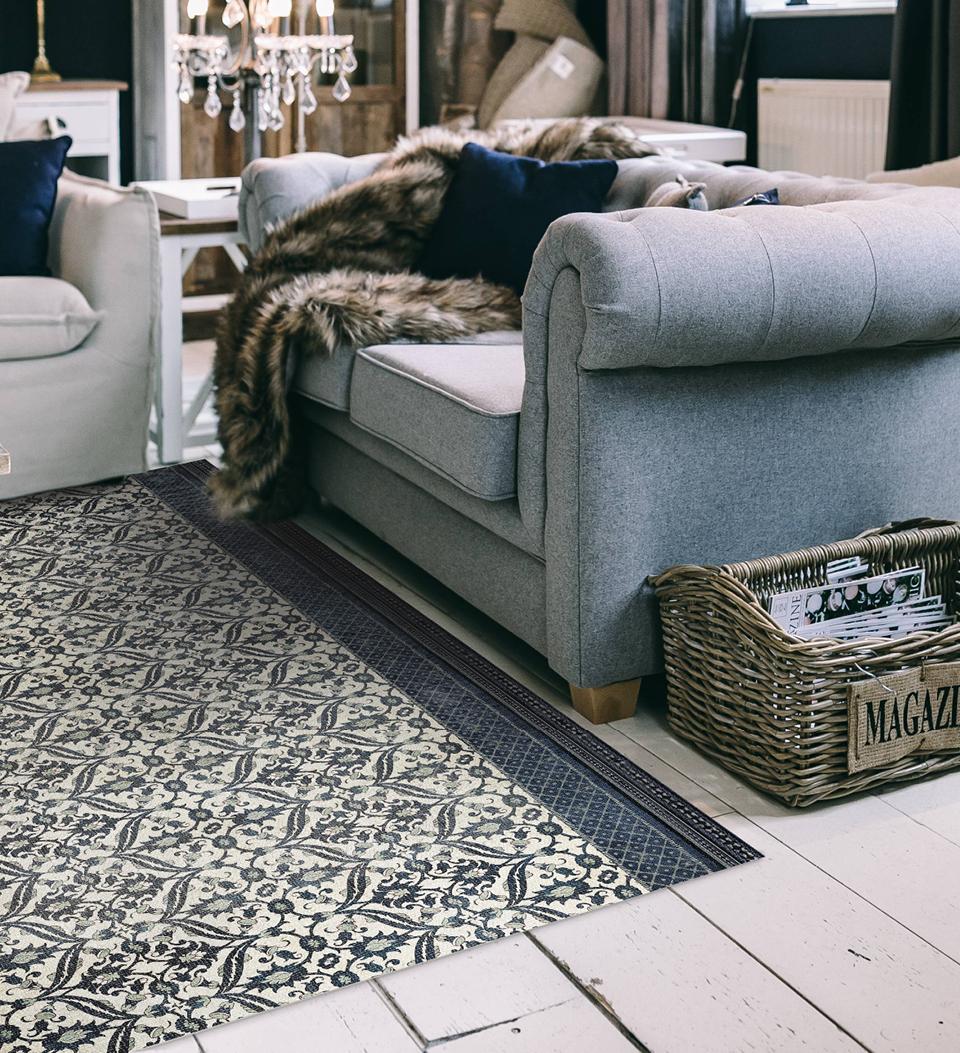 Bohemian Garden Winter Vinyl Rug Lifestyle