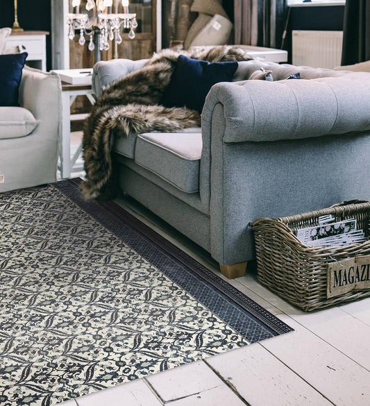 Bohemian Garden Winter Vinyl Rug Lifestyle