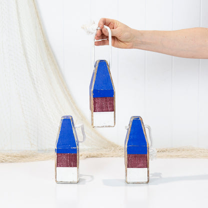 Buoys Small - Blue, Burgundy & White