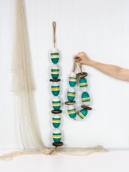 String Of Oval Buoys - Green & White