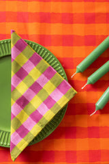 Orange Gingham Tablecloth - Wholesale