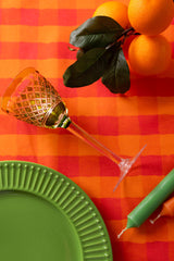 Orange Gingham Tablecloth