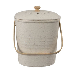 Compost Bin - 8 Litres -Bamboo Fibre - Square/Rounded  - White/Cream