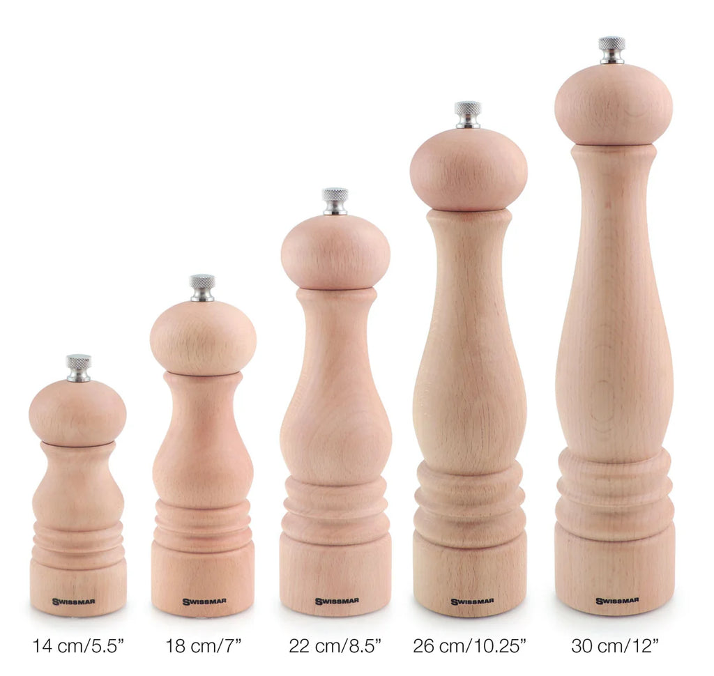 Swissmar Castell Natural Salt & Pepper Mill - 2 Piece Bundle - 18cm