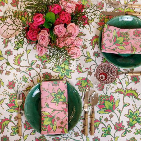 Florence Napkins - Pink/Green On Pink