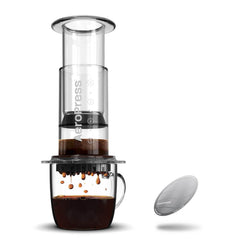 Aeropress Clear Coffee Maker & Stainless Steel Filter Bundle