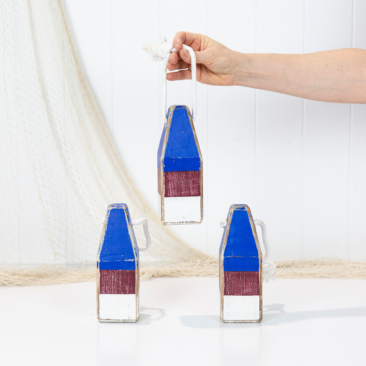 Buoy Small - Blue, Burgundy, White