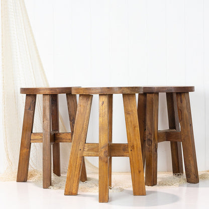 Round Wooden Stool #8003