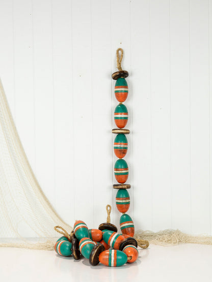 String Of Oval Buoys - Green & Orange
