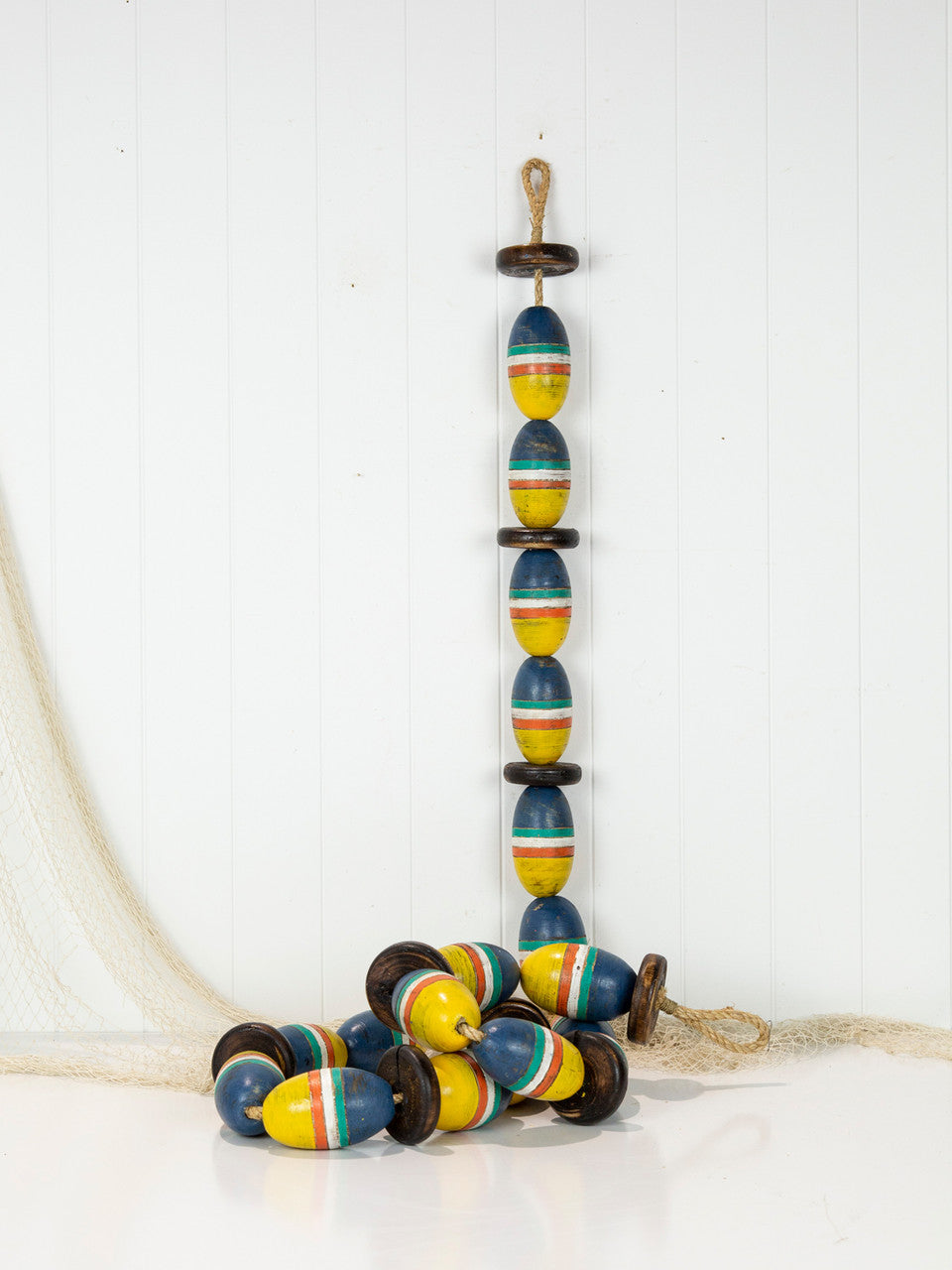 String Of Oval Buoys - Multi Coloured