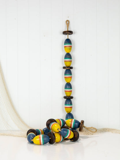 String Of Oval Buoys - Multi Coloured