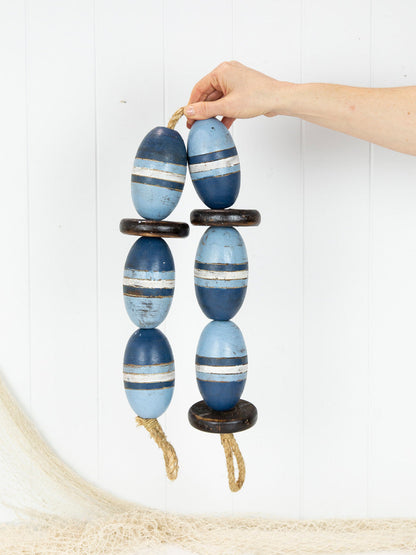 String Of Buoys - Two Tone Blue Stripe #304Bb