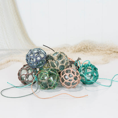 Set 5 X 2.5" Glass Float -Multi Coloured Rope