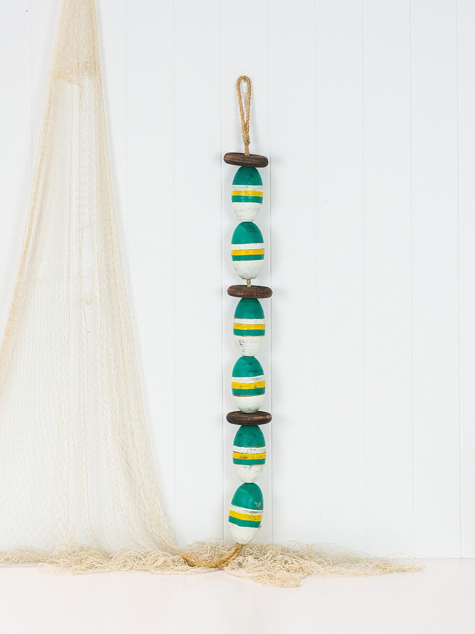 String Of Oval Buoys - Green & White