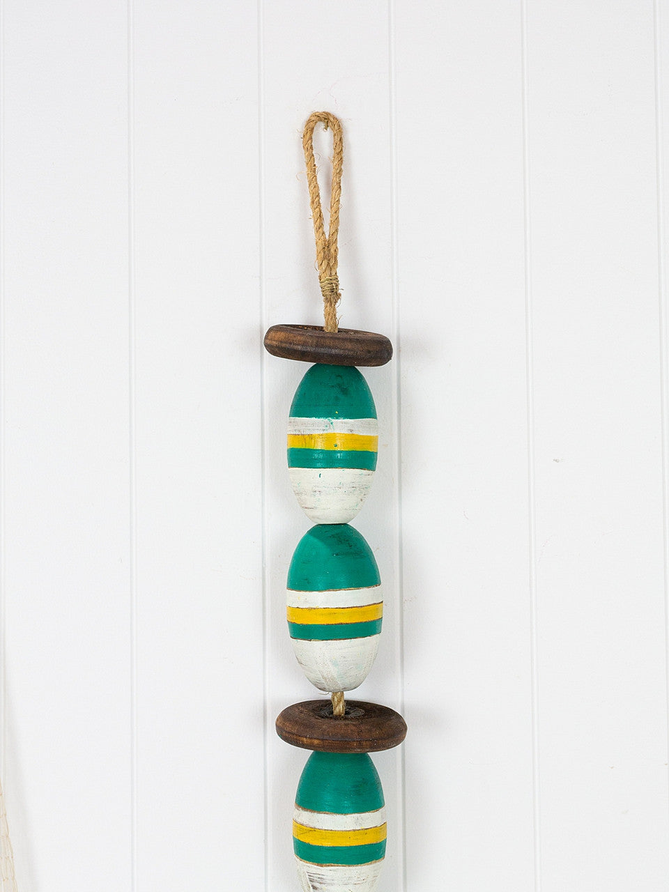 String Of Oval Buoys - Green & White