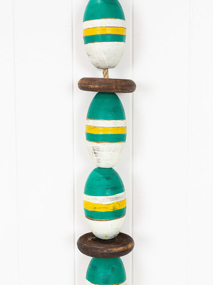String Of Oval Buoys - Green & White