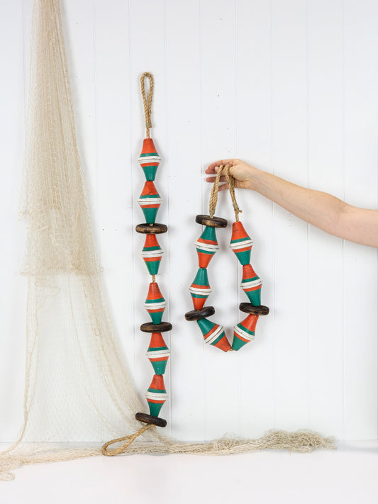 String Of Diamond Buoys - Green & Orange