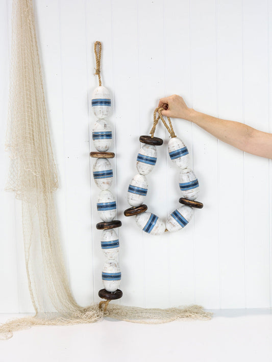 String Of Buoys - White & Blue #304Wb
