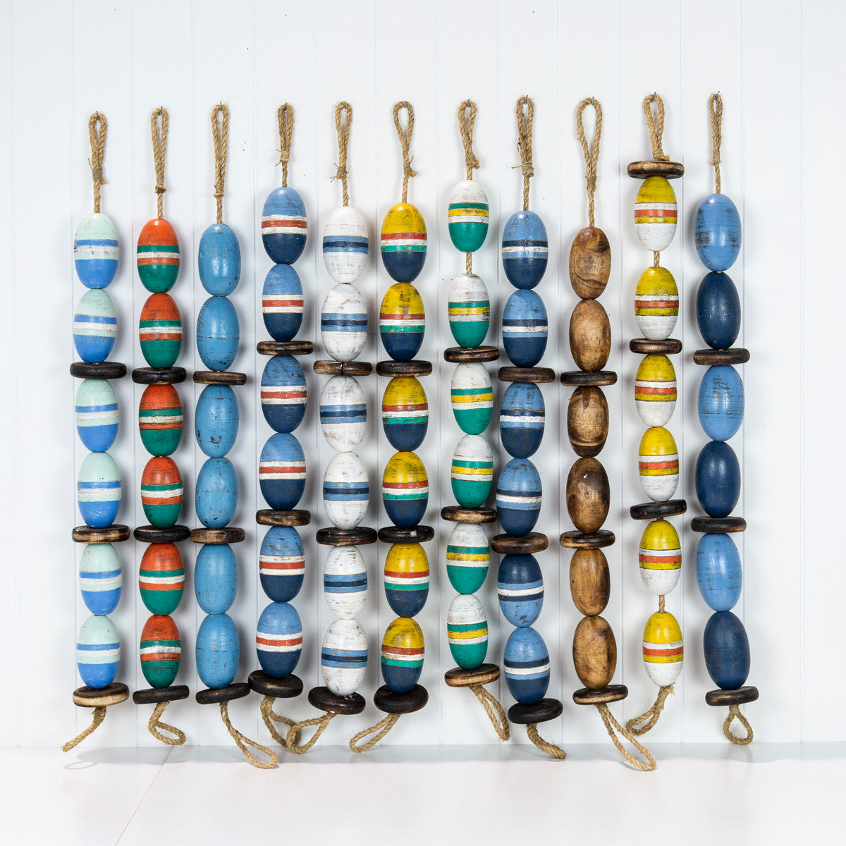 String Of Oval Buoys - Blue