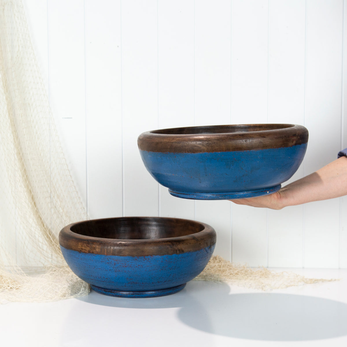 Wooden Bowl - Dark Blue