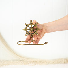 Loo Roll Holder - Ship'S Wheel #0352