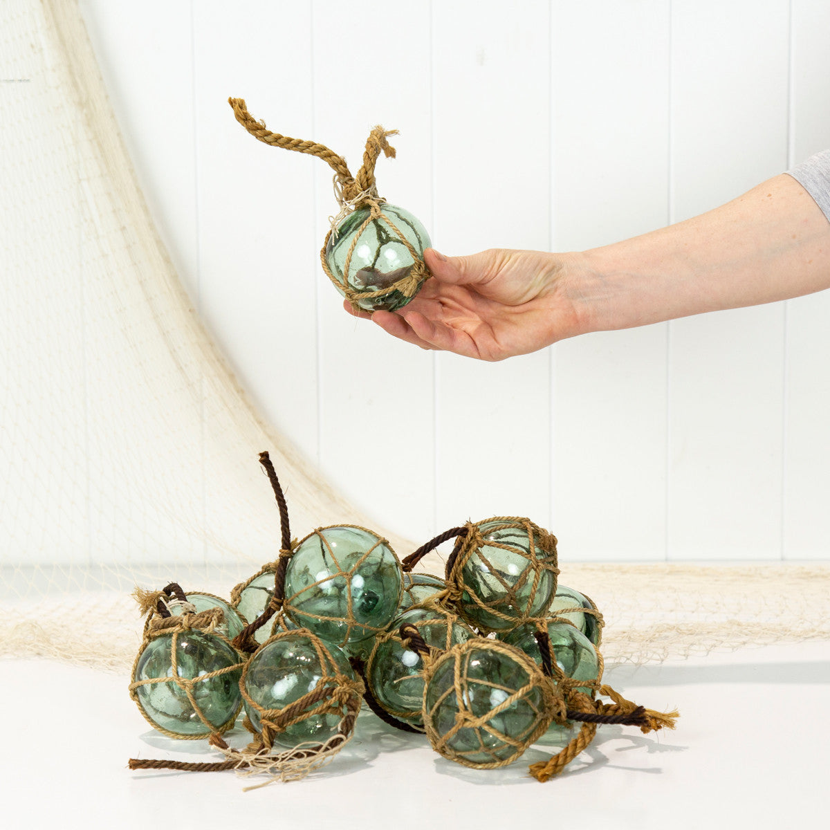 2.5" Glass Float Thin Jute Net #1442