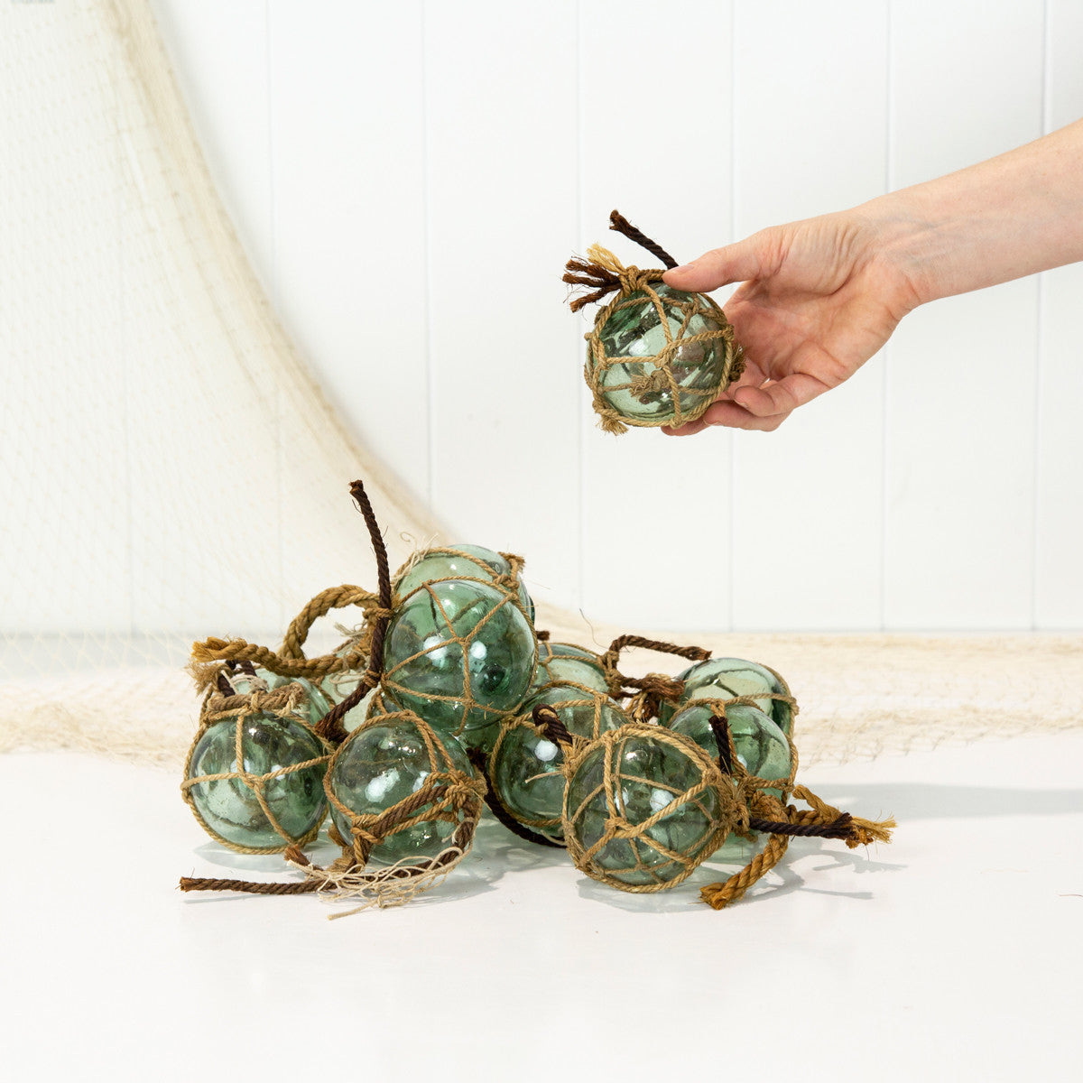 2.5" Glass Float Thin Jute Net #1442