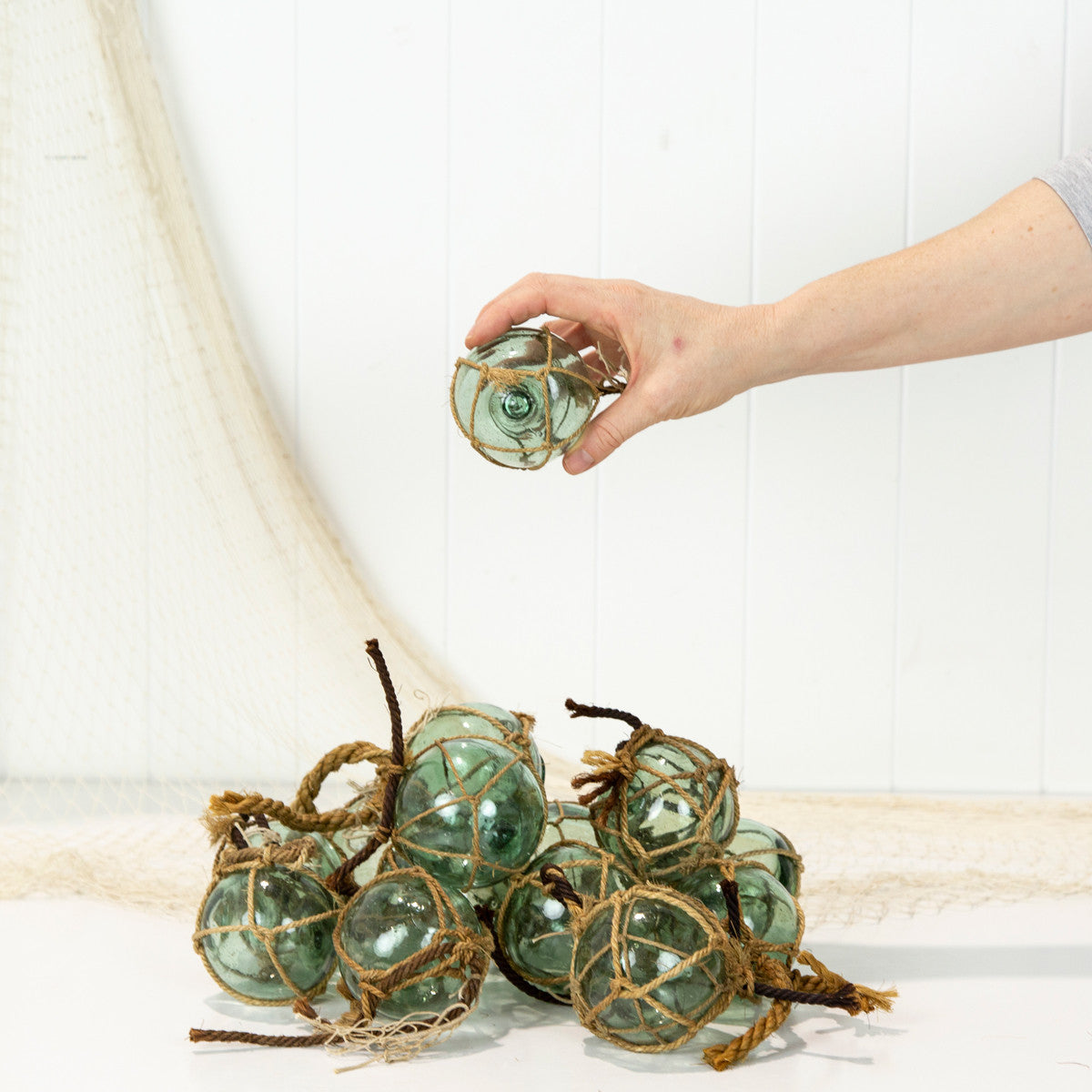 2.5" Glass Float Thin Jute Net #1442