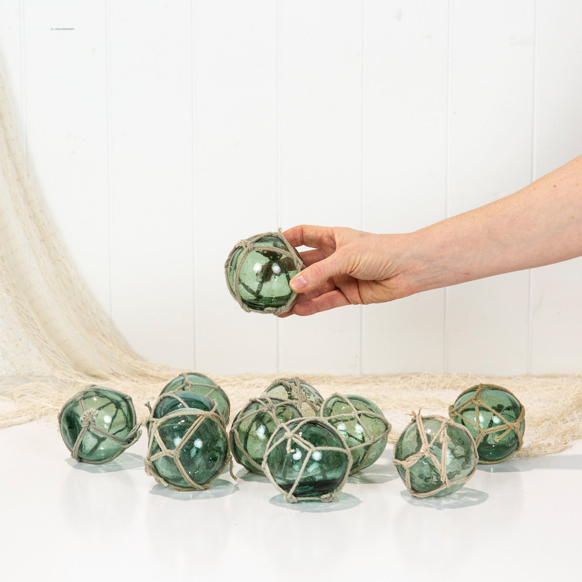 2.5" Glass Float Light Grey Net #1499